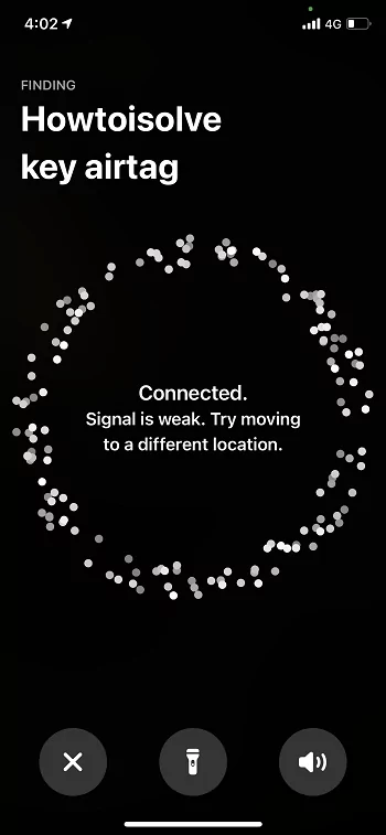 connected-signal-is-weak-try-moving-to-a-different-location-precision-finding-feature