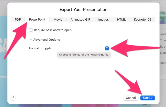 select-pptx-file-type-during-export-or-save-keynote-on-mac