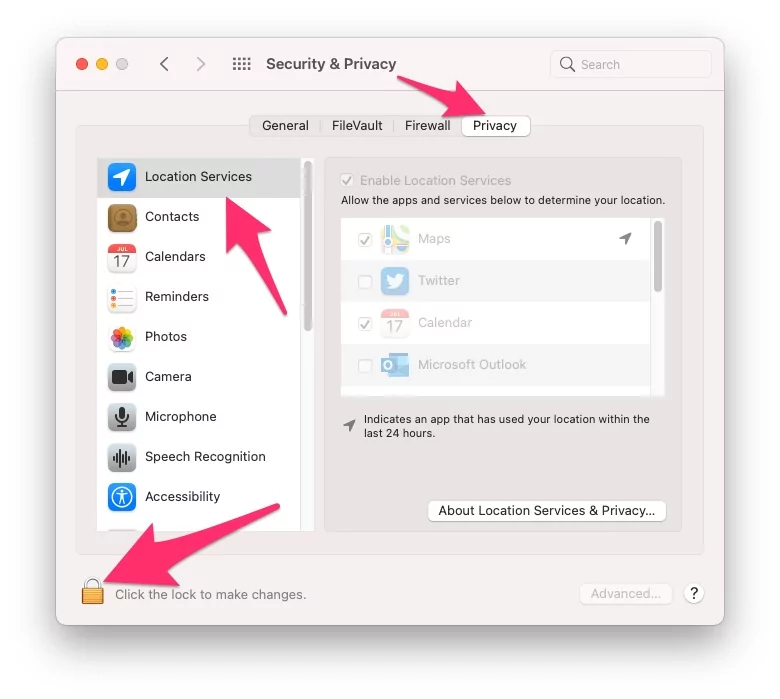 unlock-location-service-option-on-mac-settings