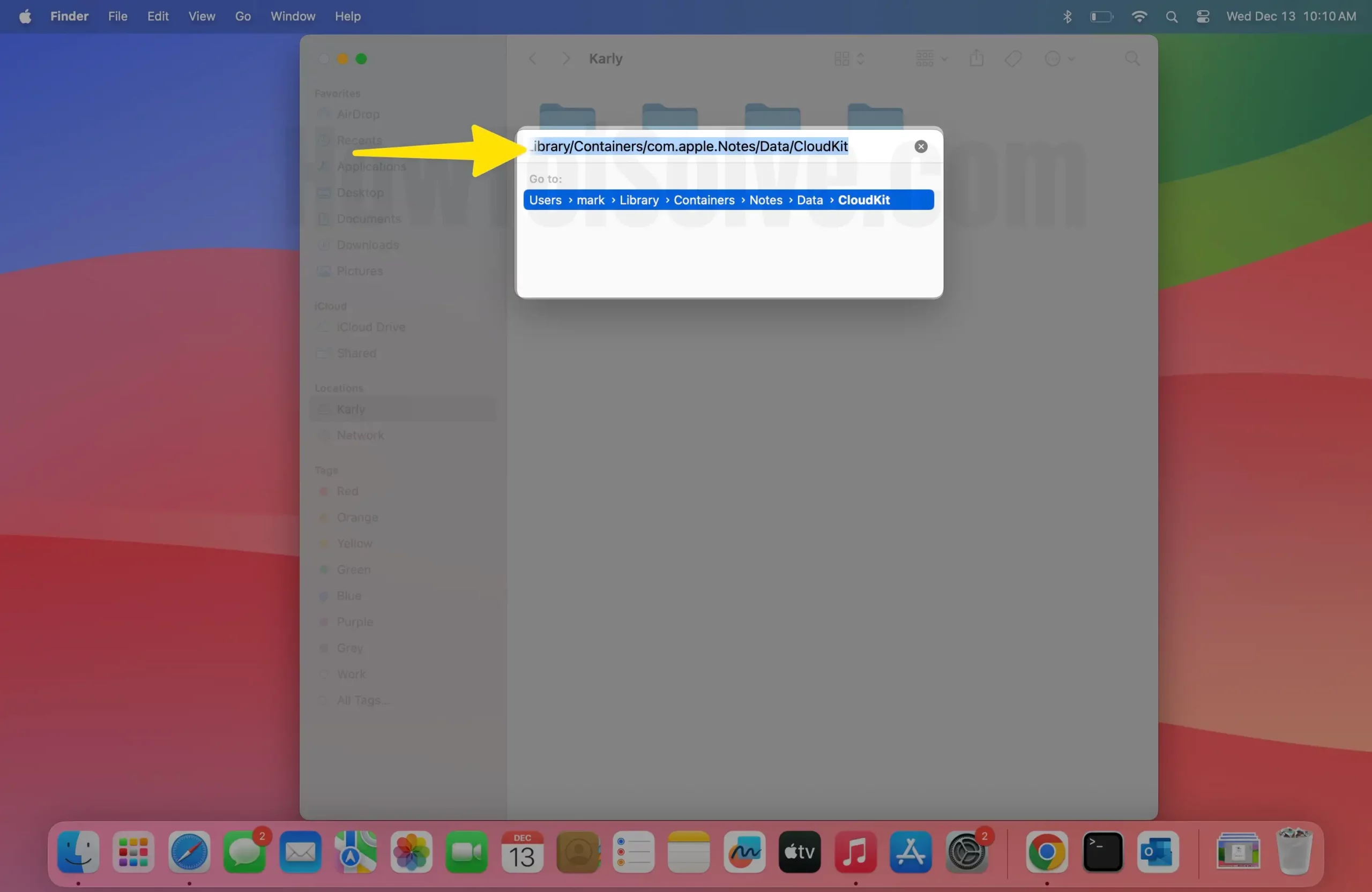 Copy the past command in finder for mac