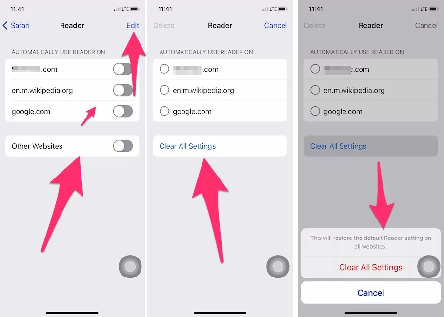 clear-reader-safari-settings-from-iphone