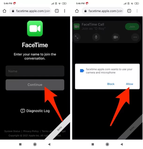 open-facetime-web-link-on-android-browser