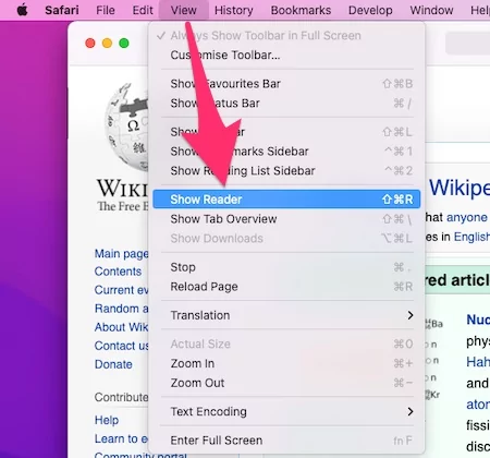 show-reader-on-safari-mac