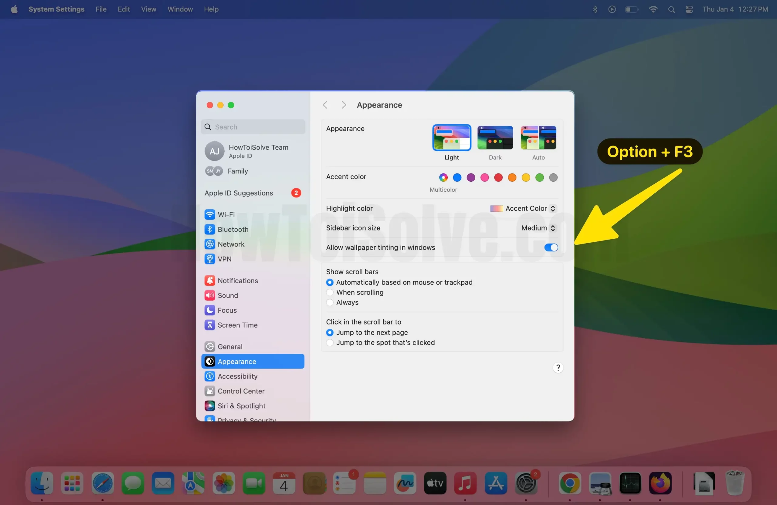 Option + F2 system settings command + f search bar on mac