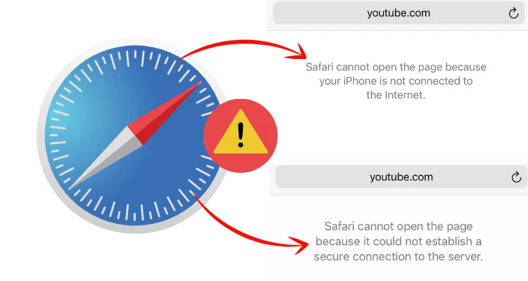 Fix safari cannot open the page because your iPhone is not connected to the internet iOS 15 iOS 16 in 2021 and 2022