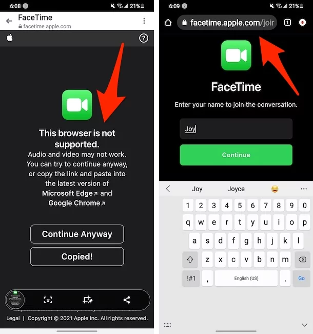 facetime-link-not-supported-this-browser-on-android