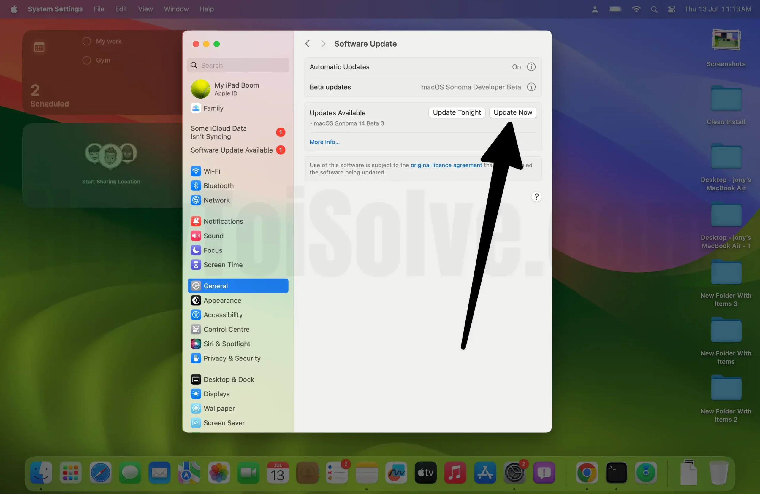 Install macOS Software Update on Mac