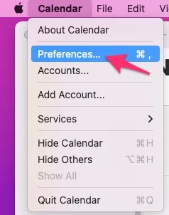open-calendar-preferences-on-mac