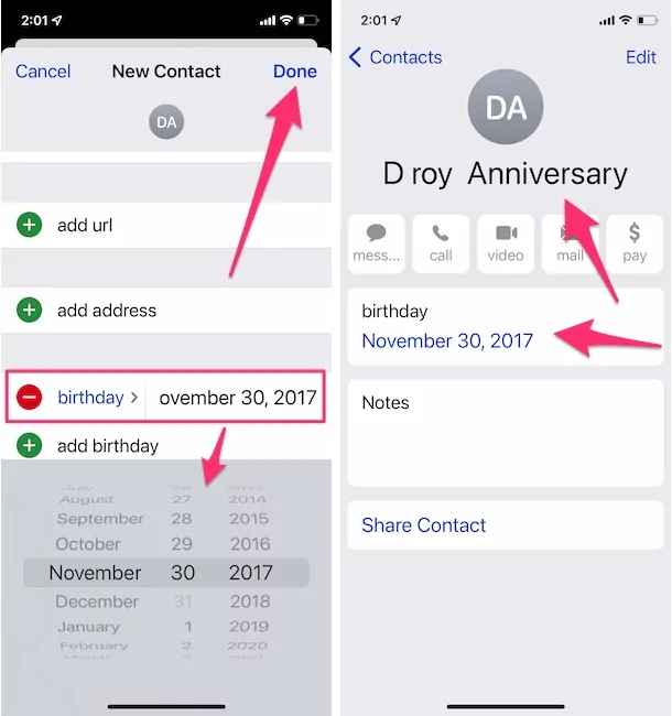 saved-contact-on-iphone-with-anniversary-date