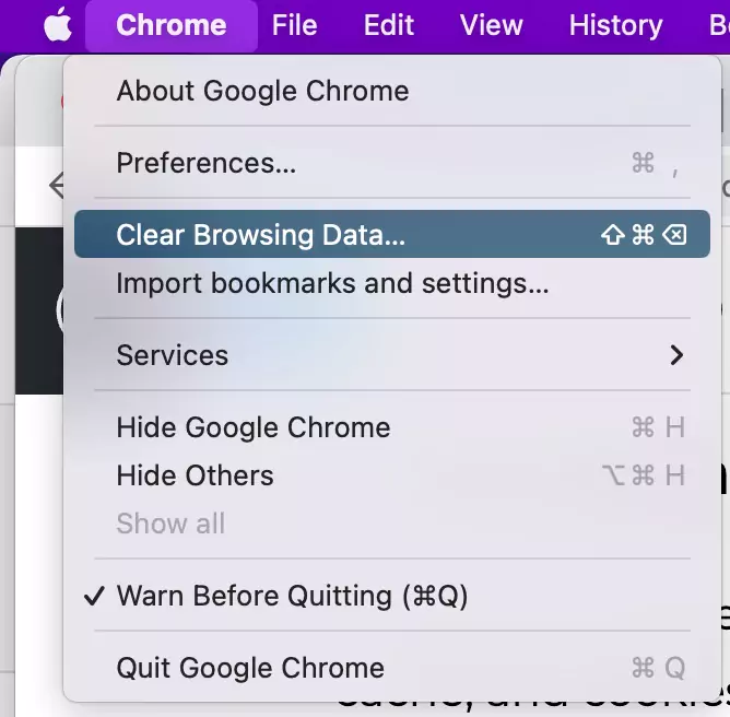 option-for-clear-browsing-data-on-google-chrome-on-mac