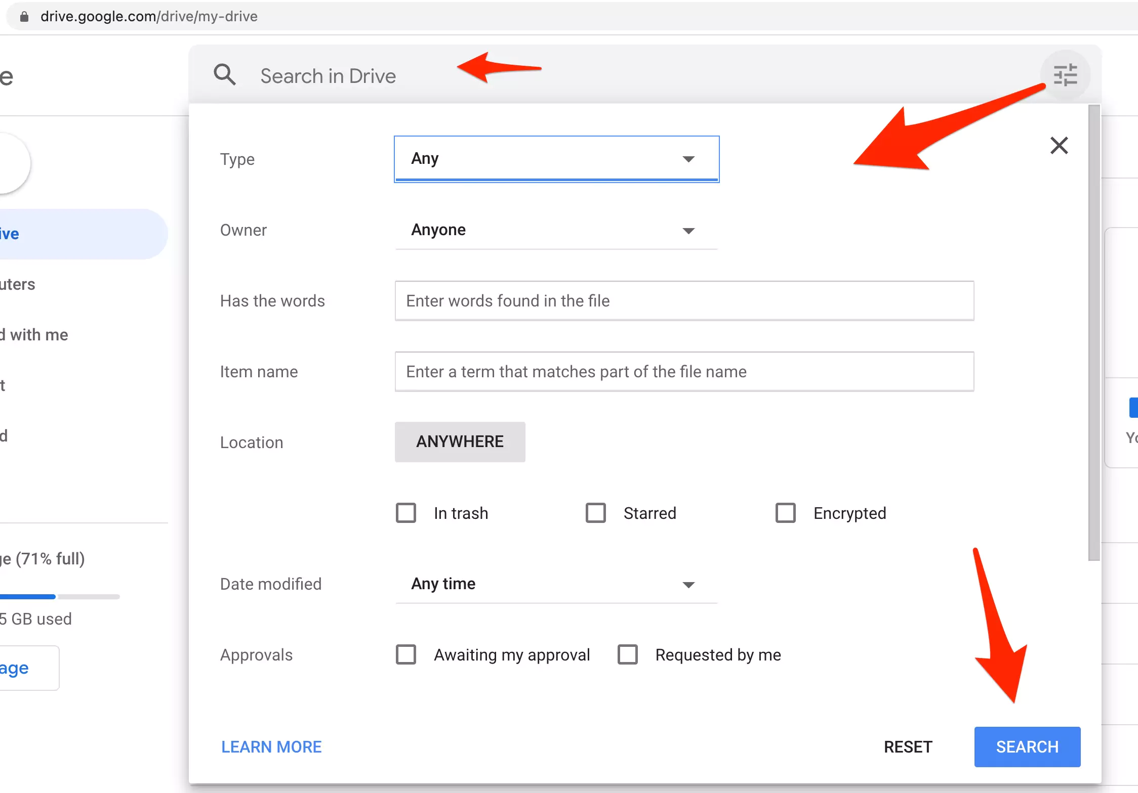use-filter-option-to-search-in-google-drive-on-mac