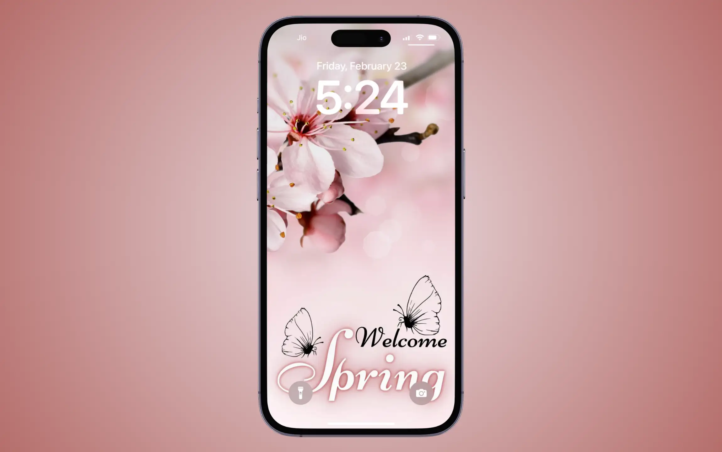 1. Pink spring flower blossom iphone wallpaper