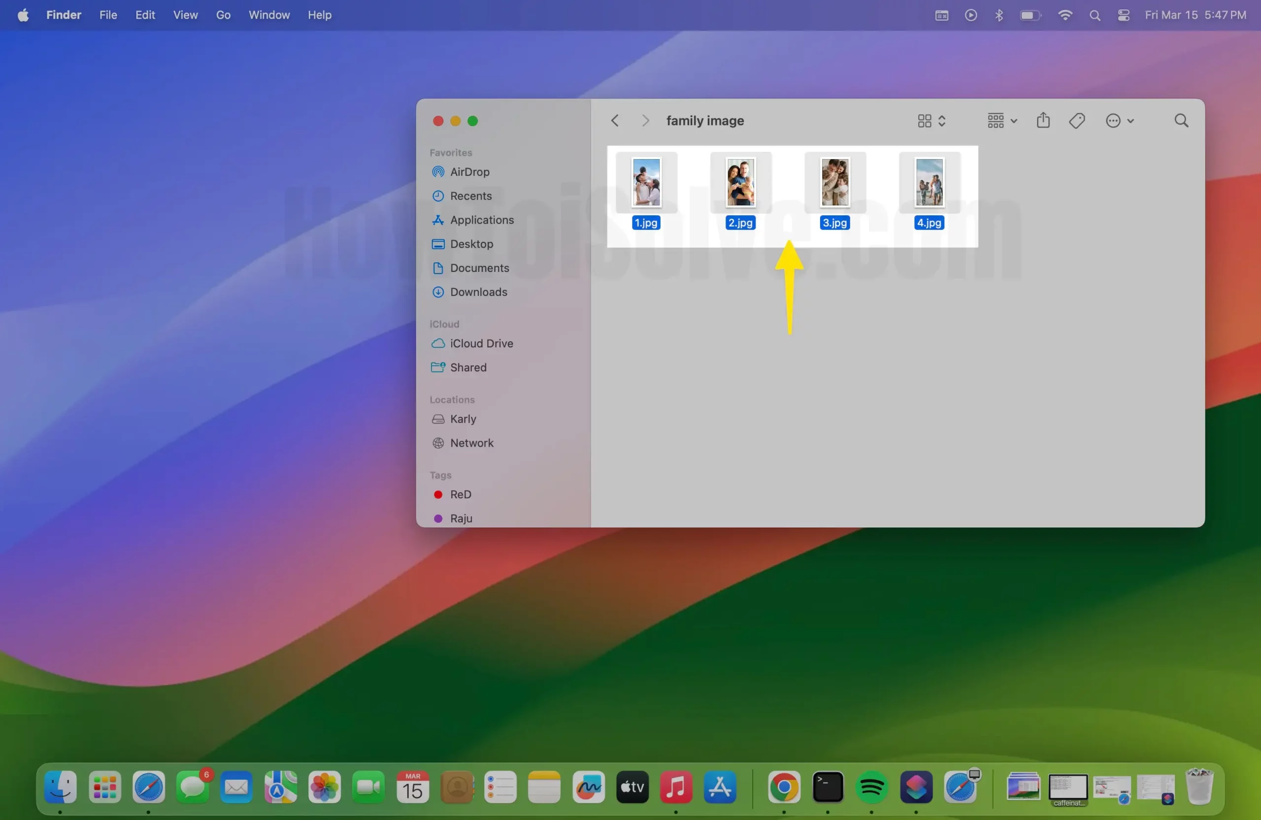 Select the Images on Mac