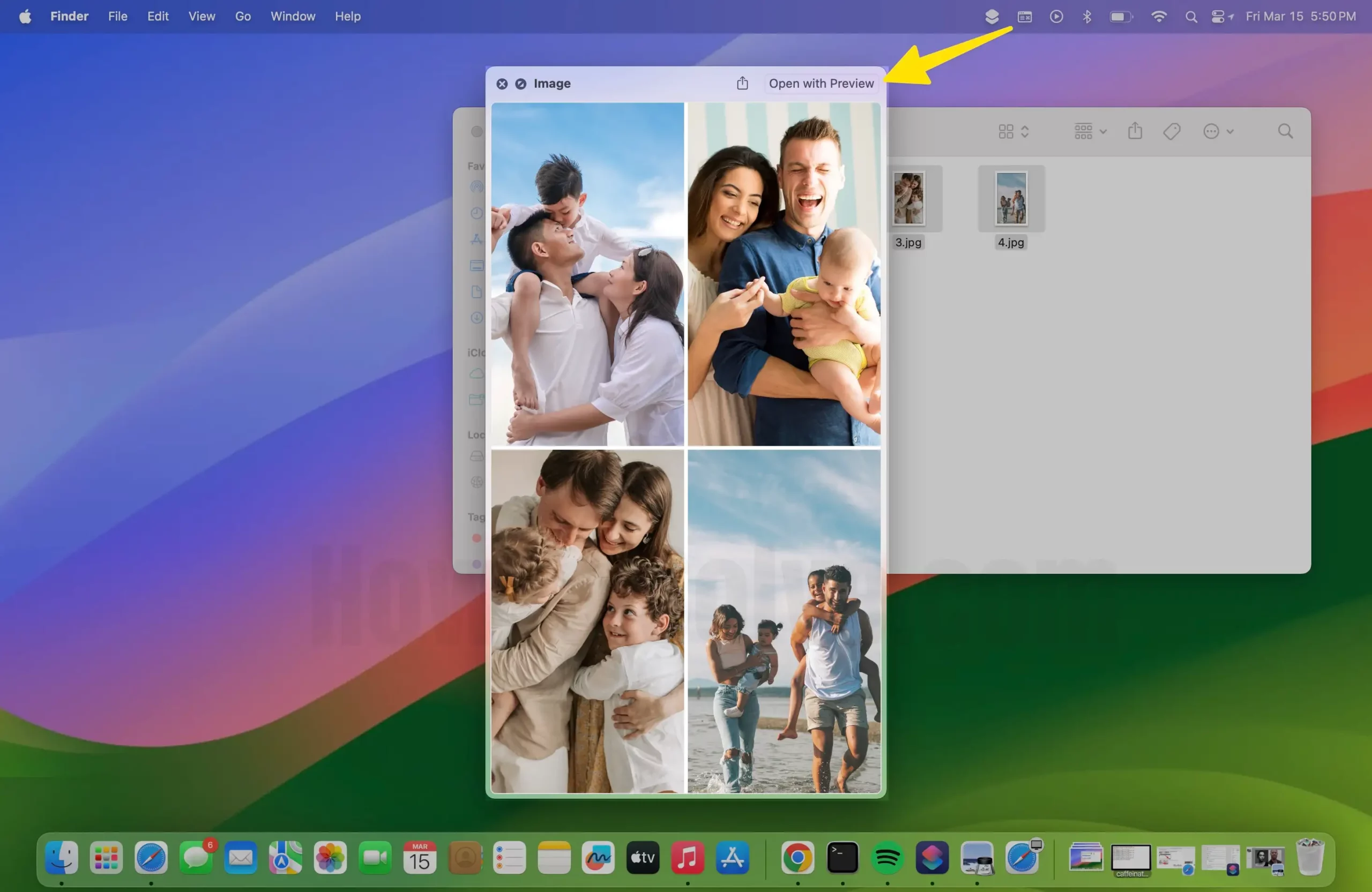 Click on Open With Preview on Mac