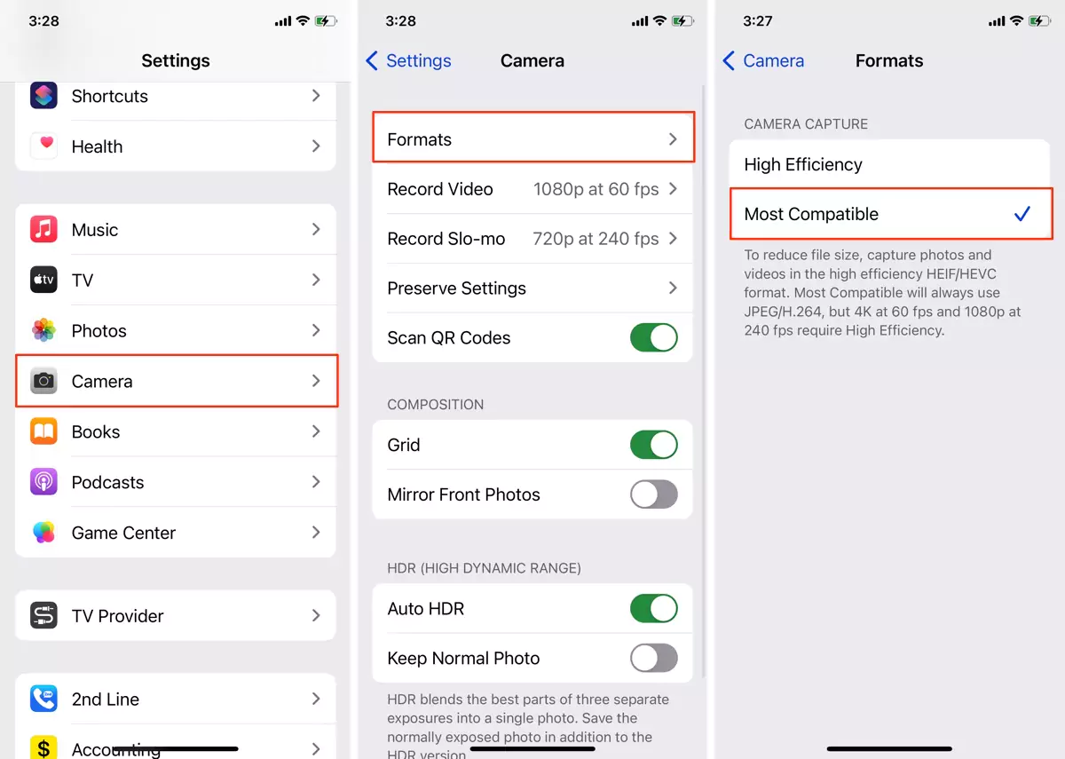 change-camera-photos-formats-on-iphone-settings
