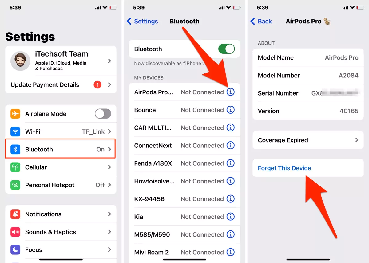 forgot-airpods-from-iphone-to-re-pair-with-iphone