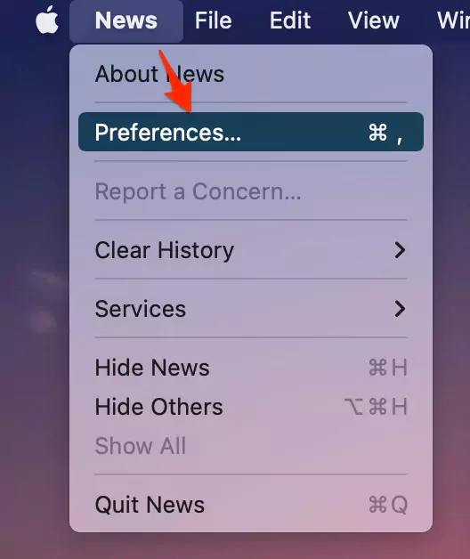 open-news-preferences-on-mac