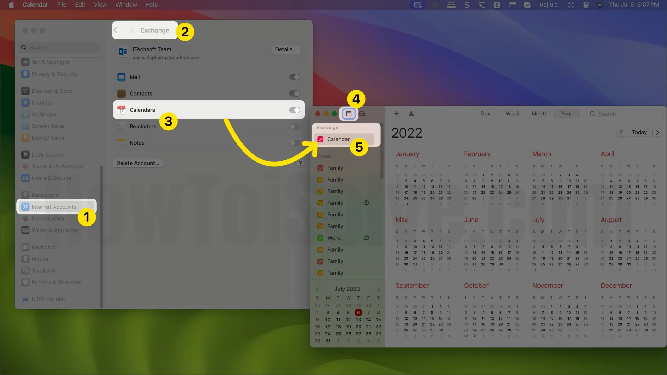 Enable Exchange Calendar on Mac