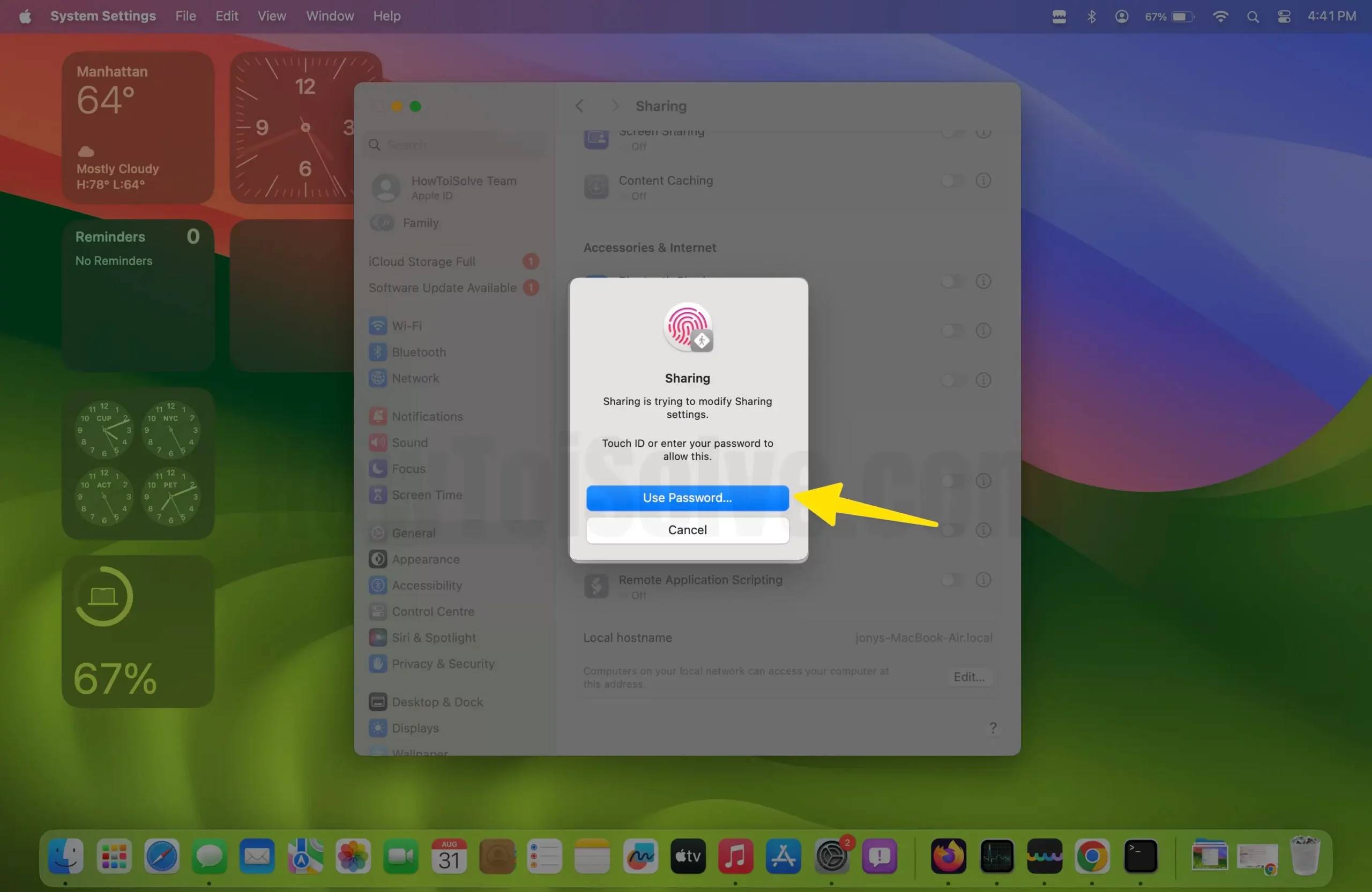 Verify with Password or TouchID on Mac