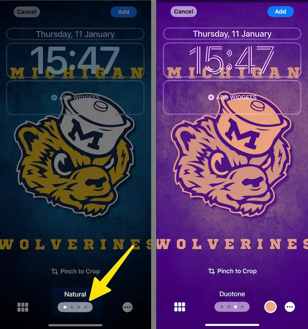 Select Swipe Between Style in lock screen on iPhone