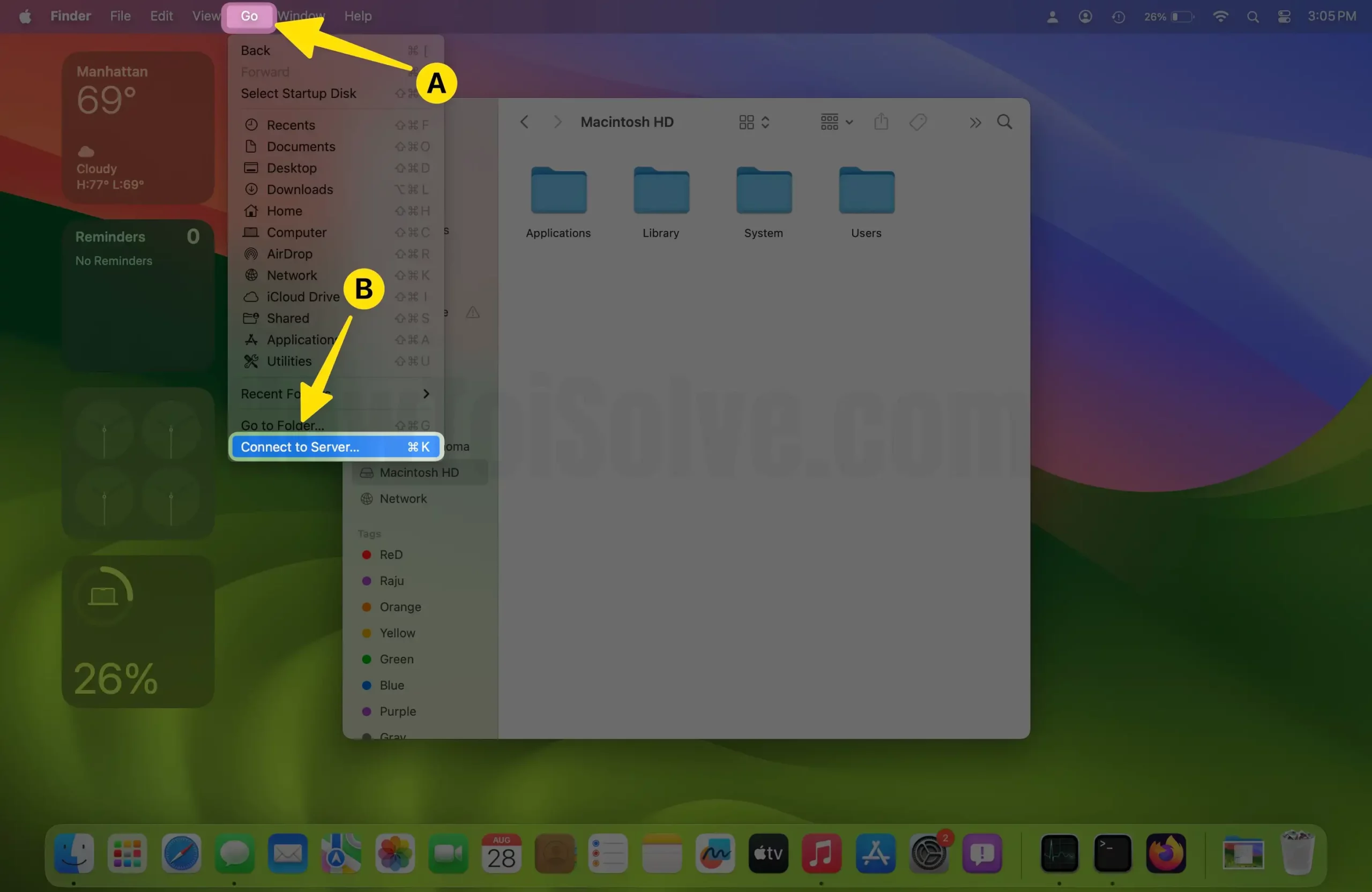 Open go tap connect to server on mac
