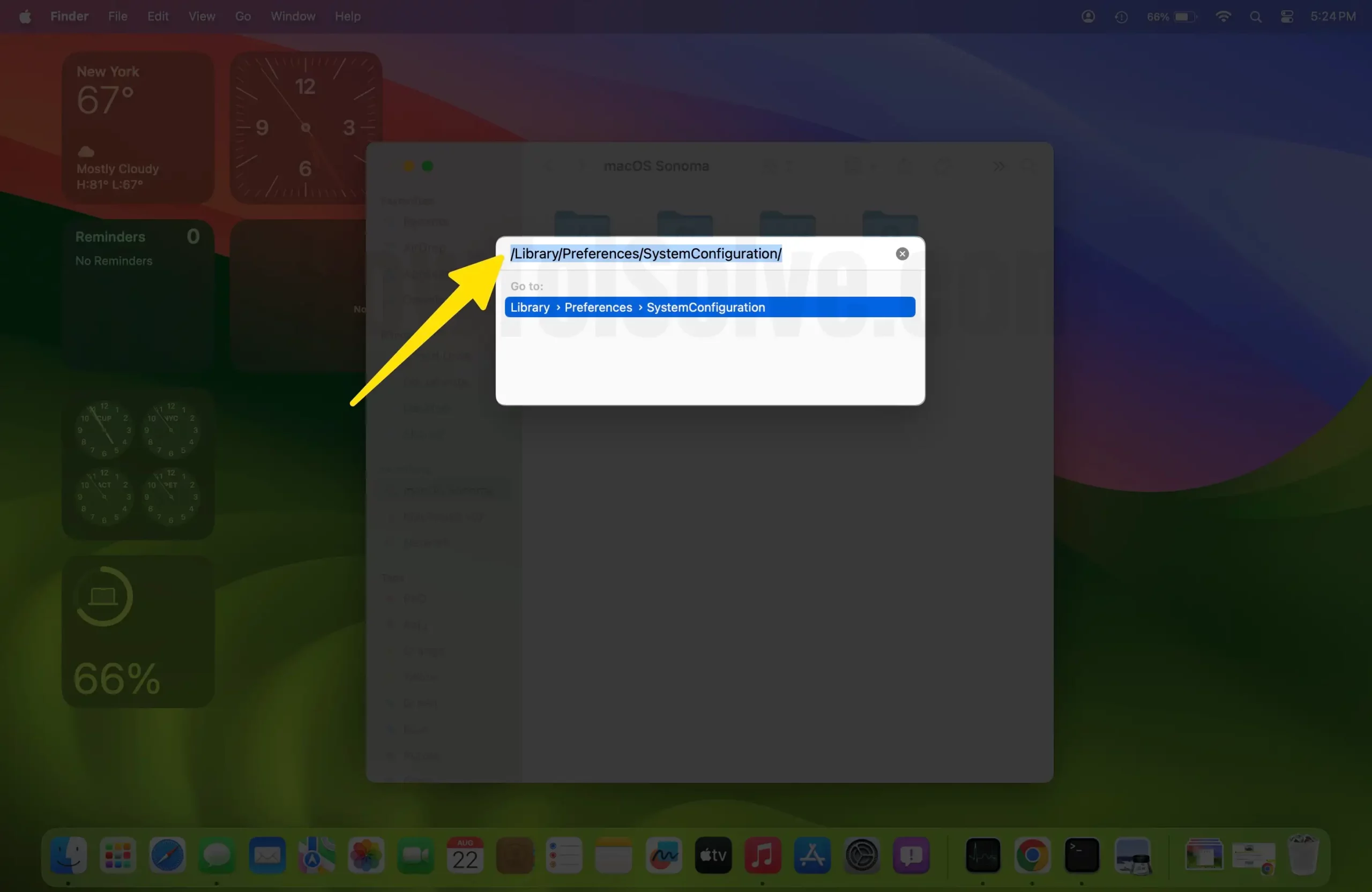Open System Configuration folder on Mac
