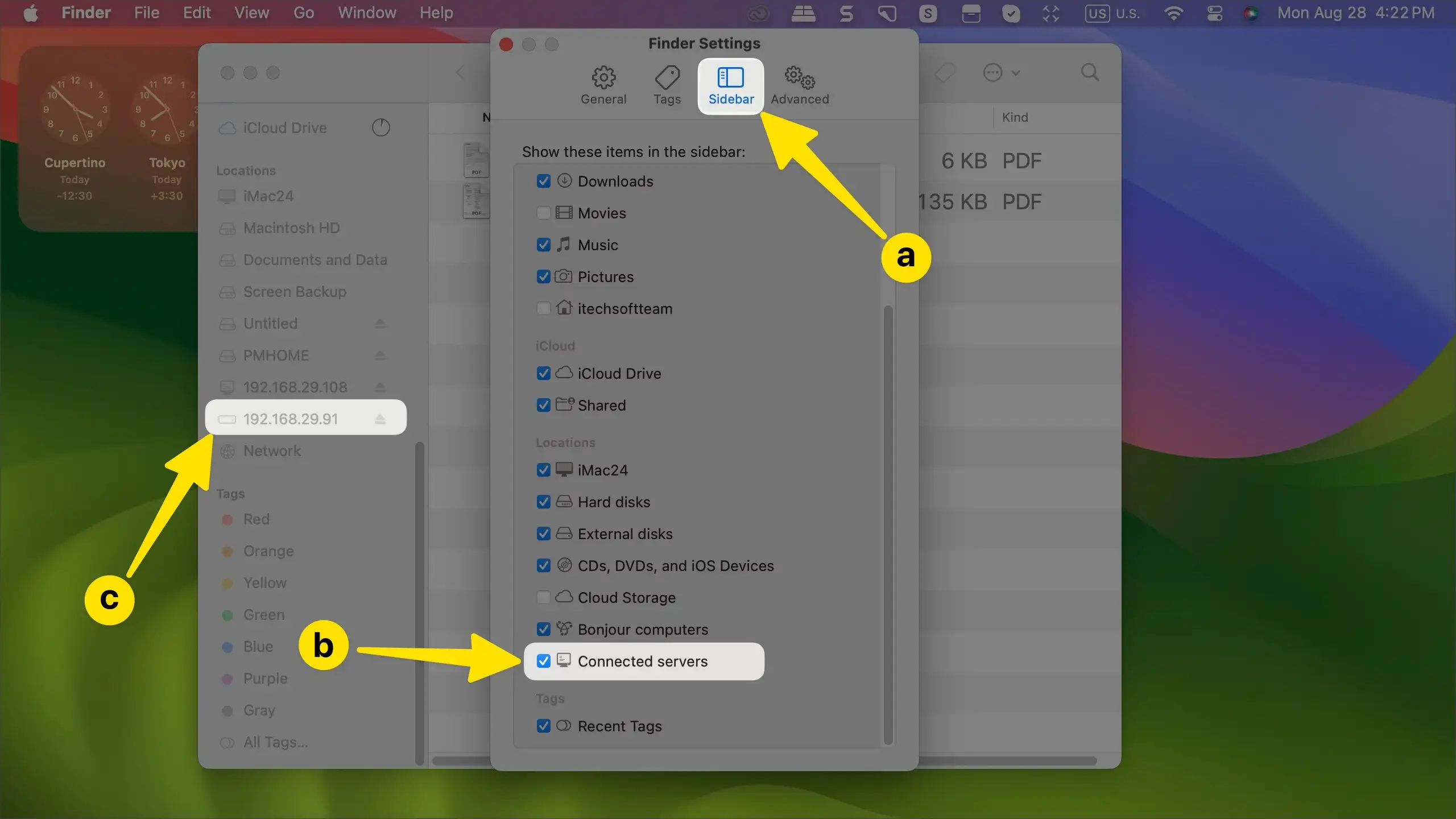 Connected Network Drive on Mac Sidebar
