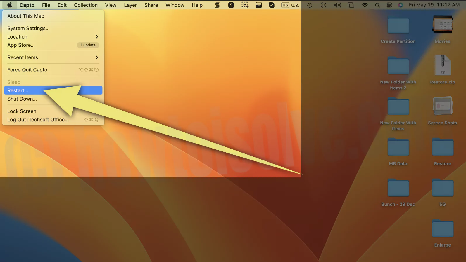 Restart Mac