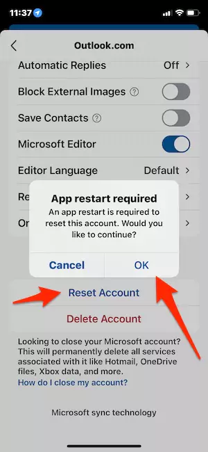 reset-and-restart-outlook-app-on-iphone
