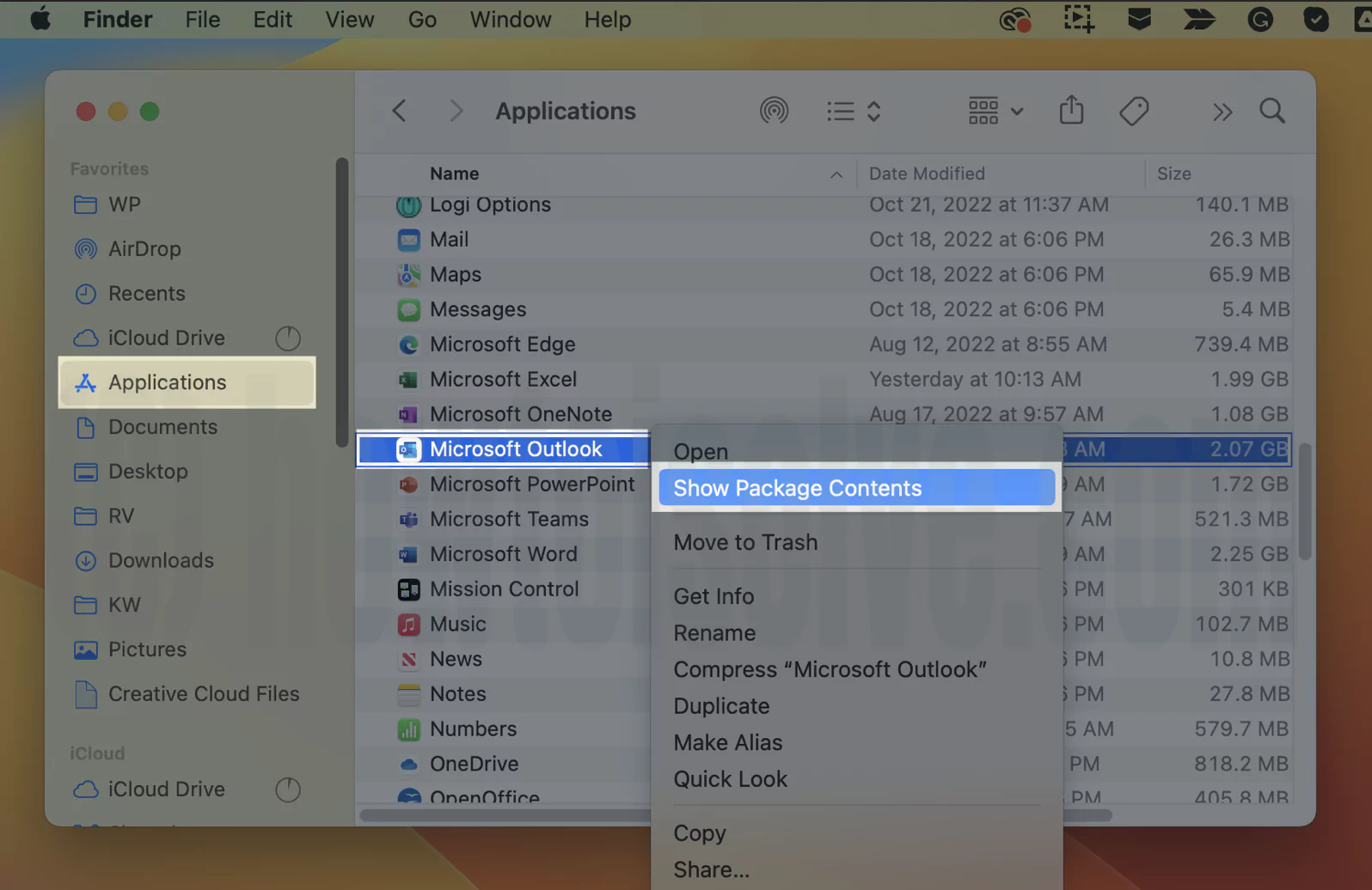 show-outlook-package-on-mac