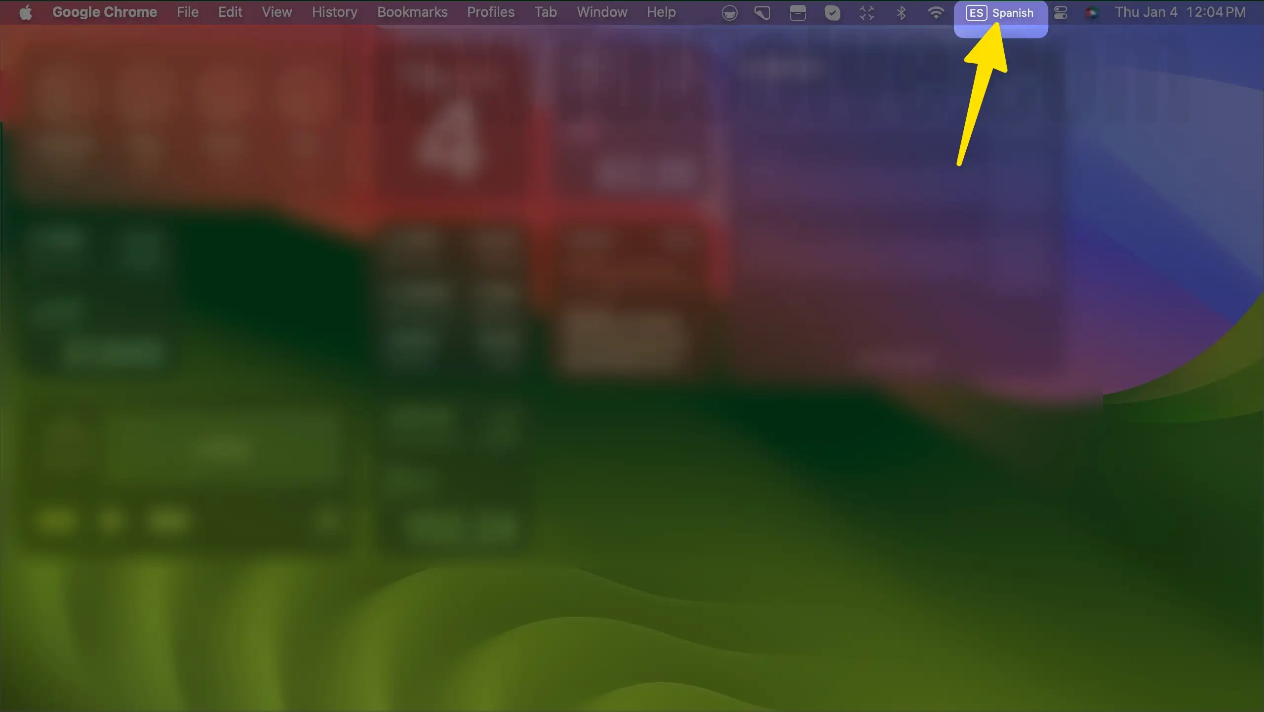 the mouse to the Mac menu bar, click on Input Icon, and select the language you want on mac