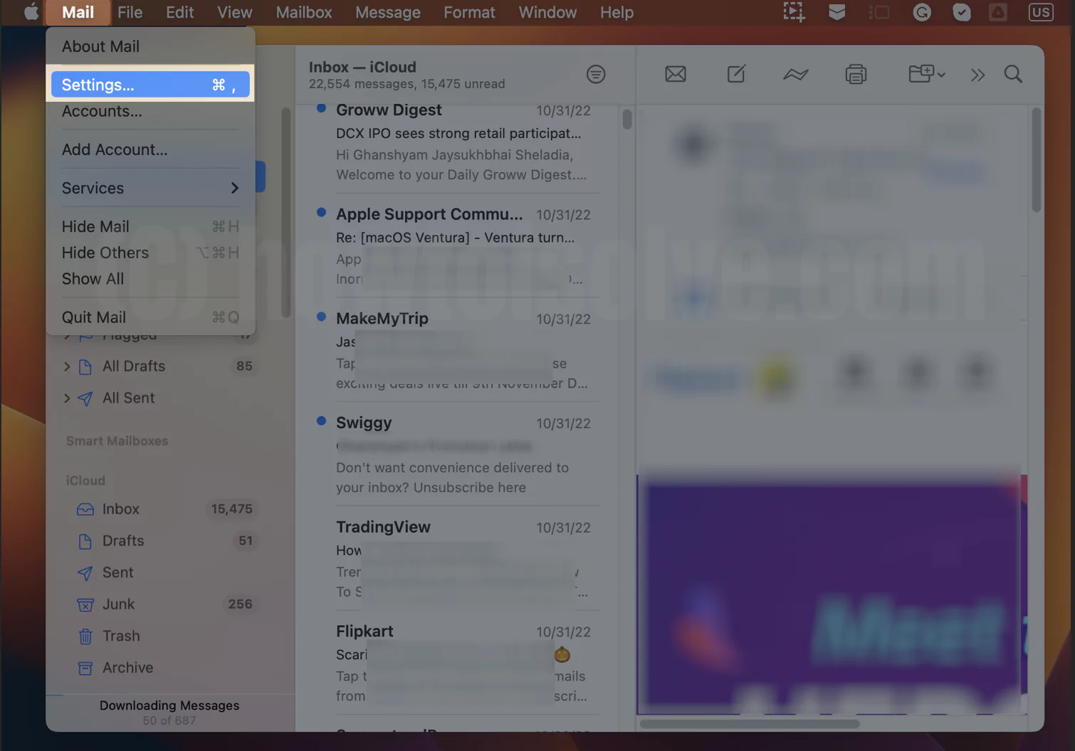 open-mail-settings-on-mac