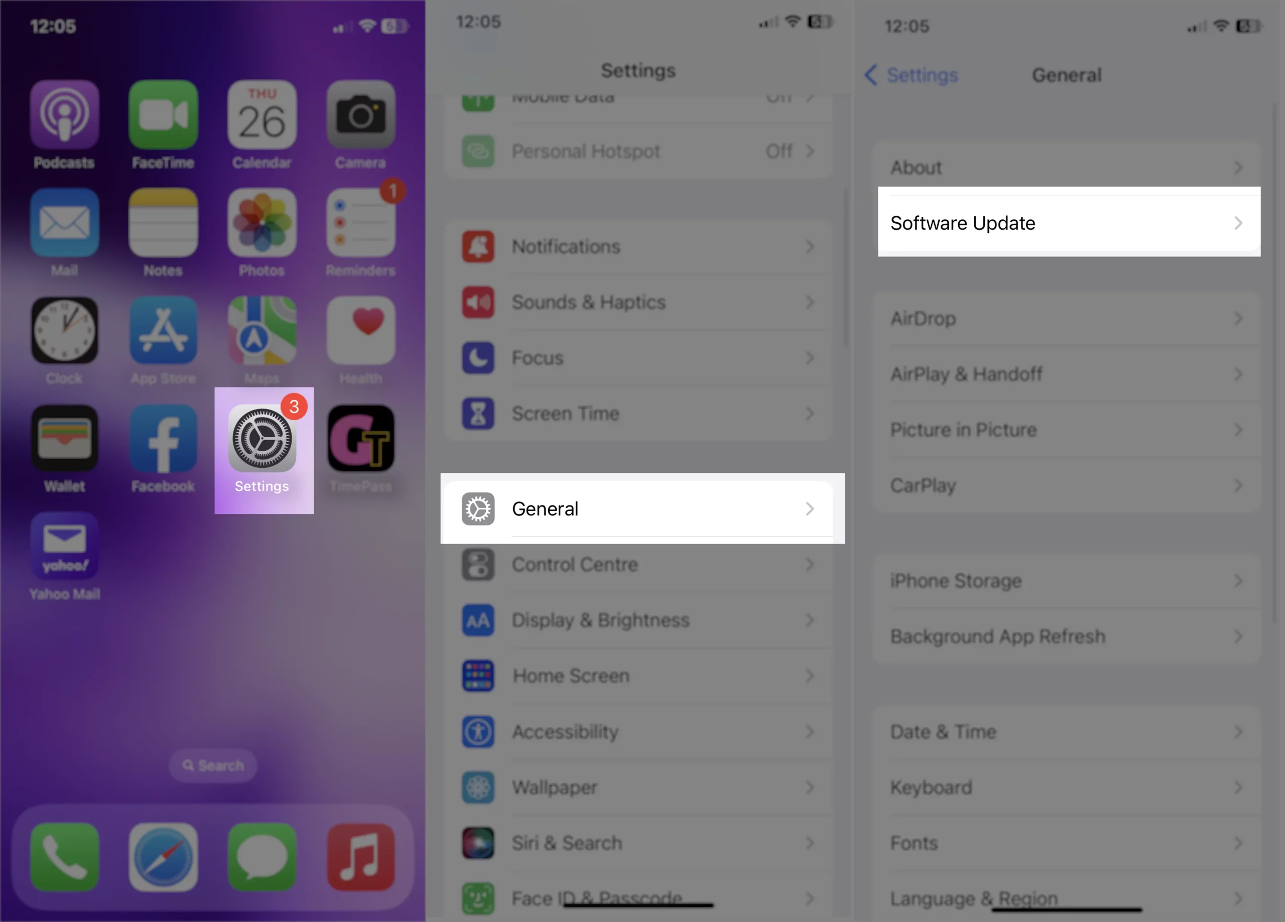 head to setting app and tap general choose software update on your iphone