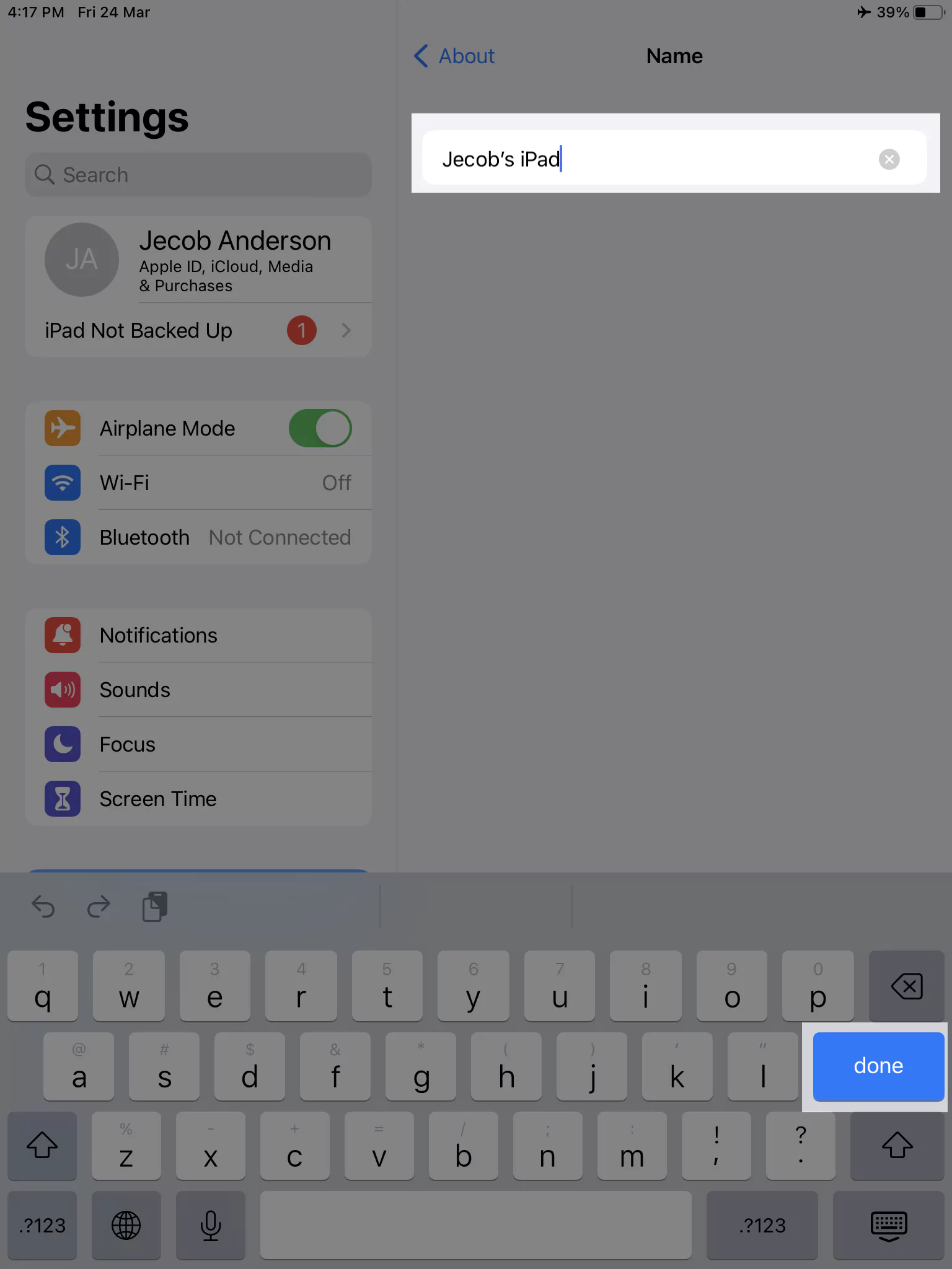 tap-on-done-button-to-save-airdrop-name-on-ipad