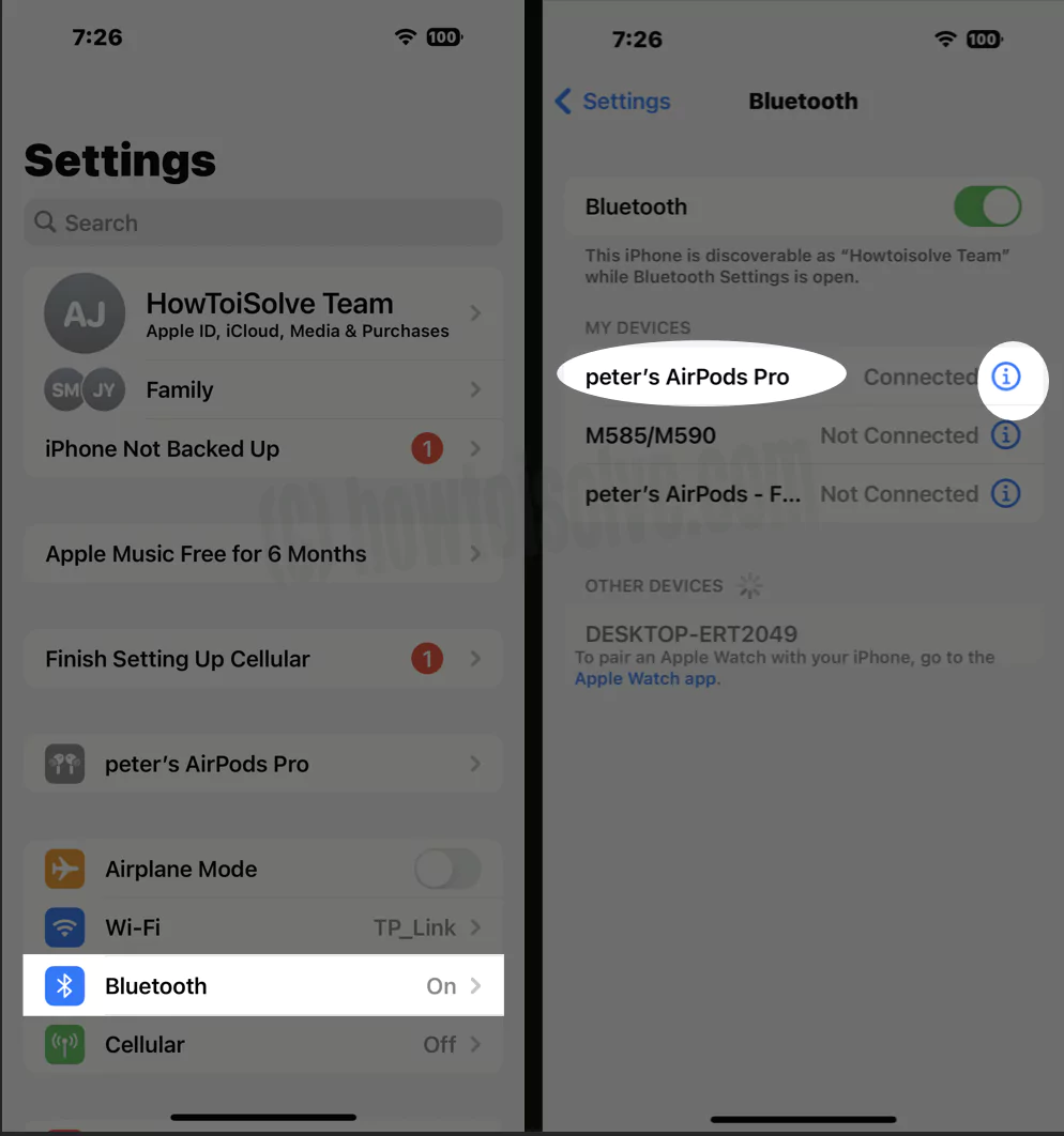 See AirPods Settings on iPhone