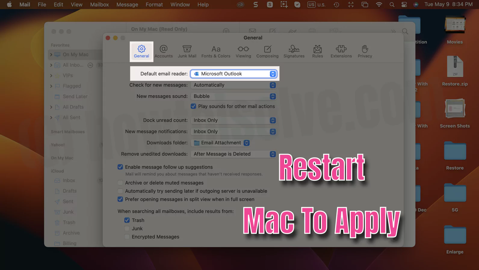 Set Microsoft Outlook as Default app on Mac