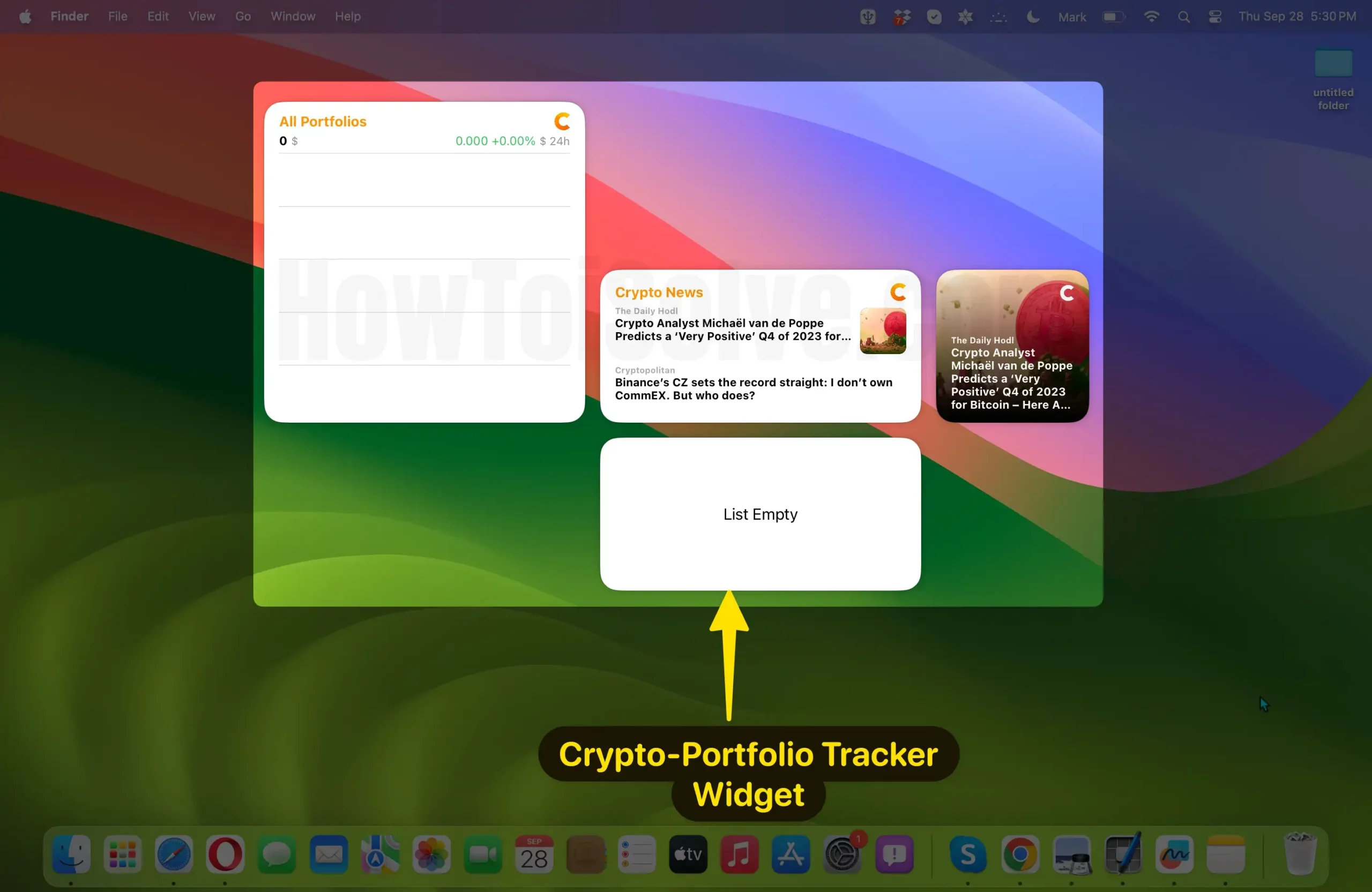 Crypto-portfolio tracker widget for mac