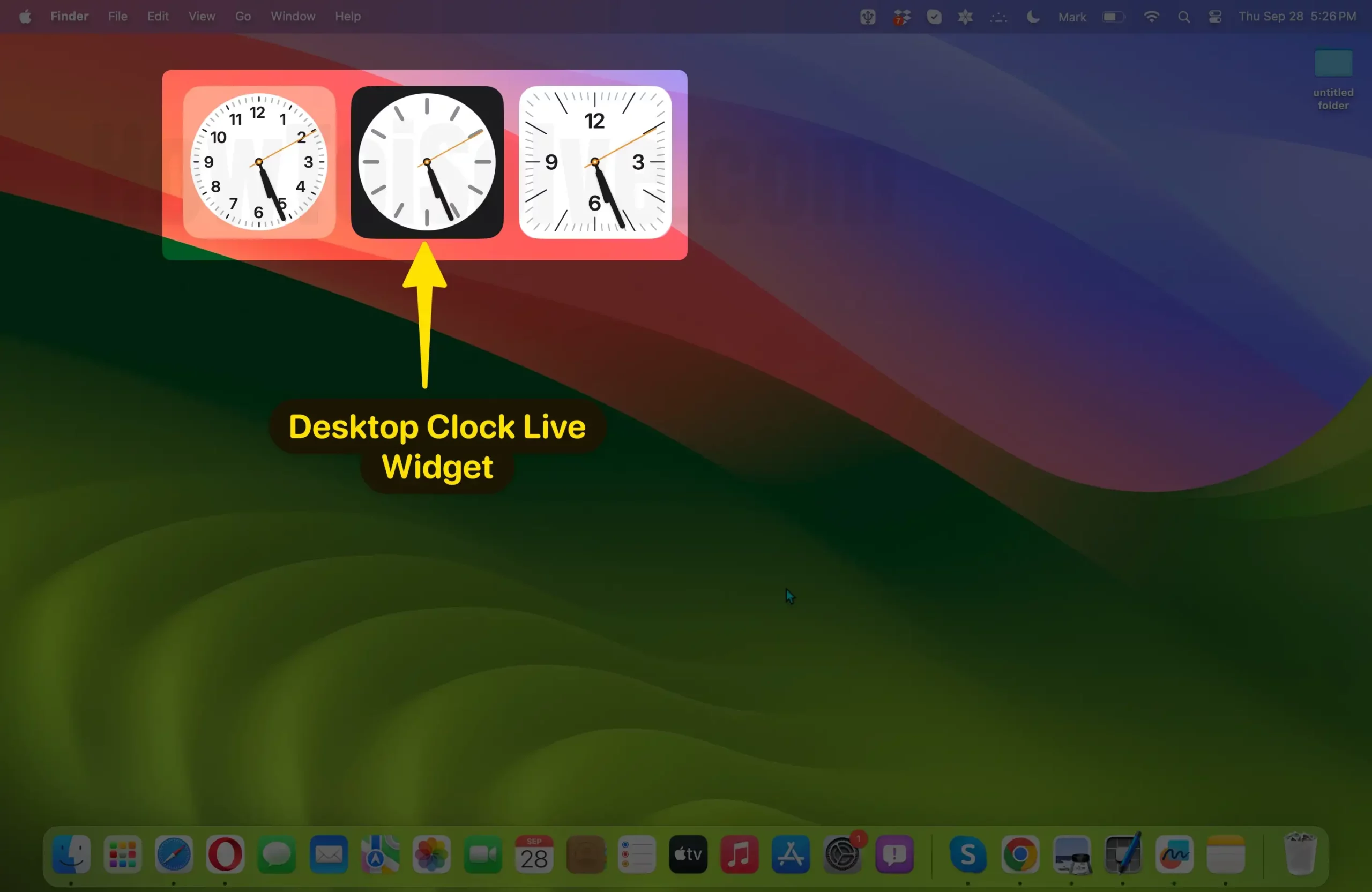 desktop clock live widget for mac
