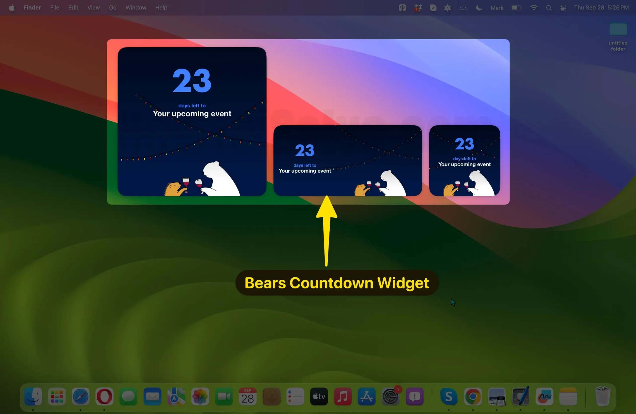 Bears countdown widget for mac