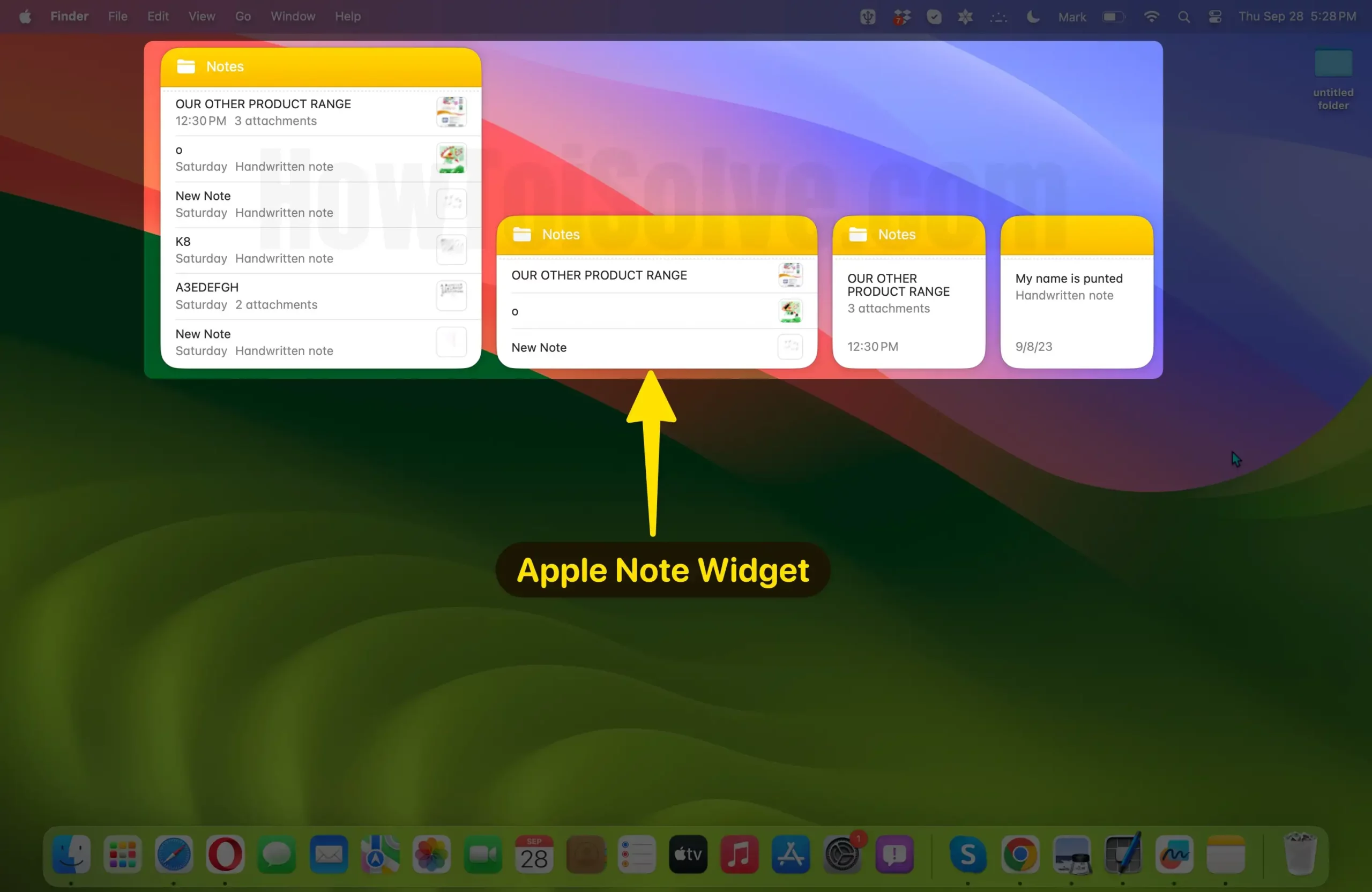 Apple note widget for mac
