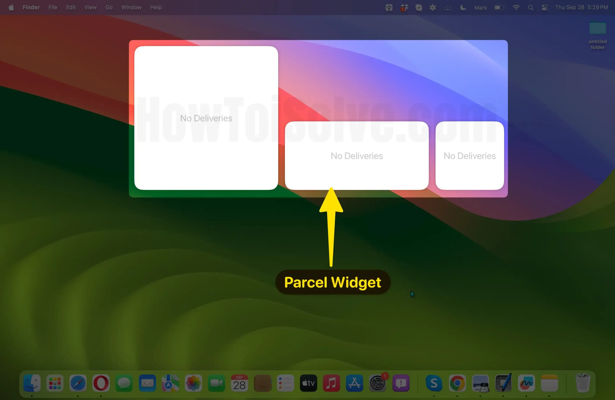 Parcel widget for mac