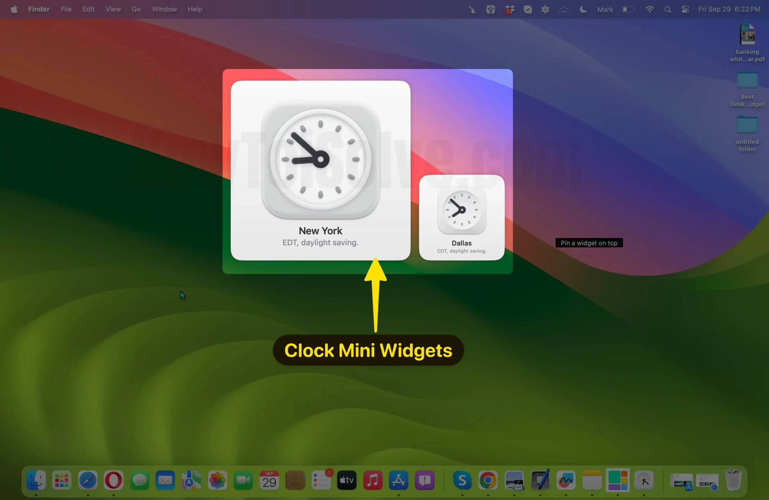 Clock mini widgets for mac