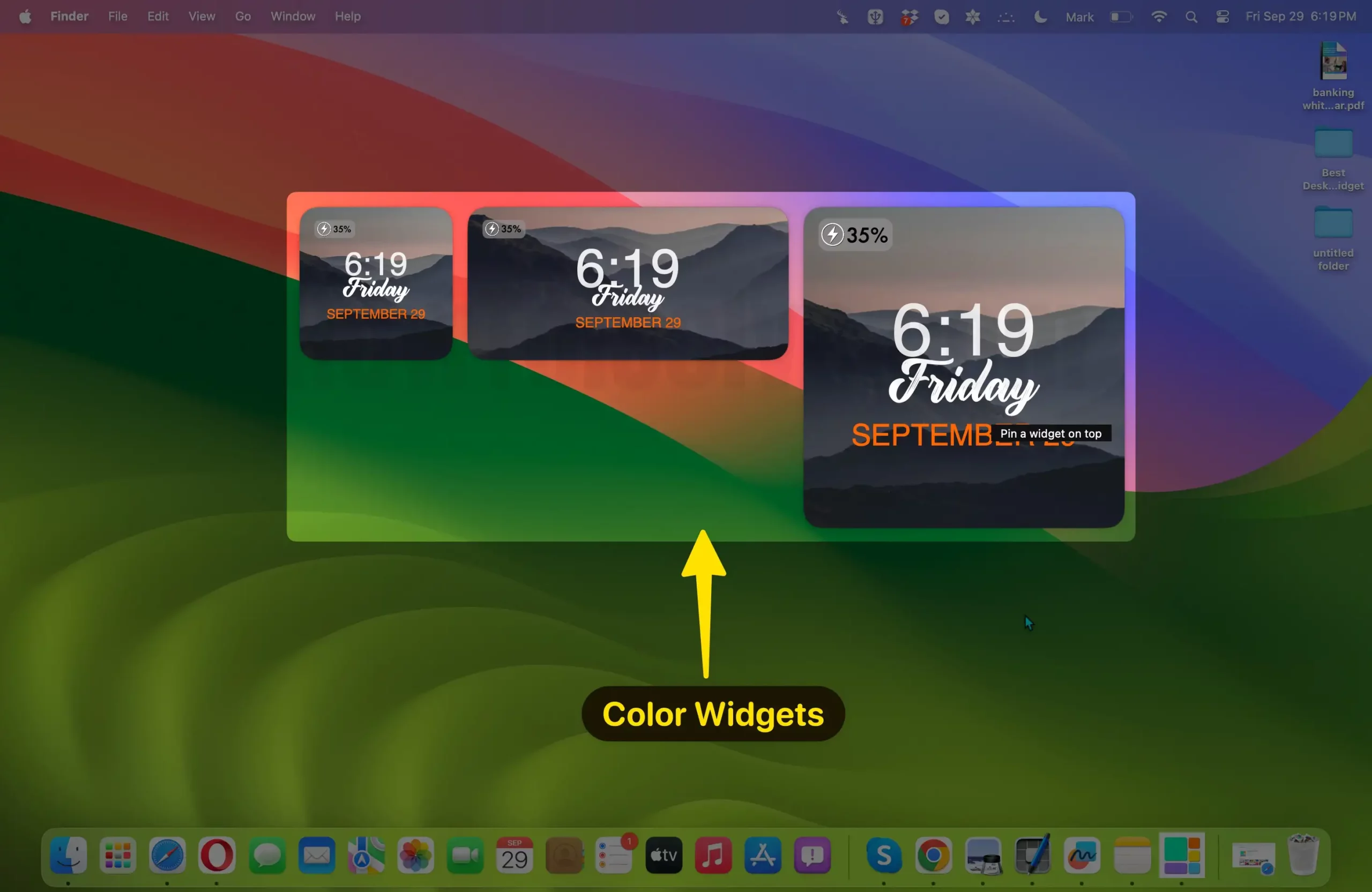 Color widgets for mac