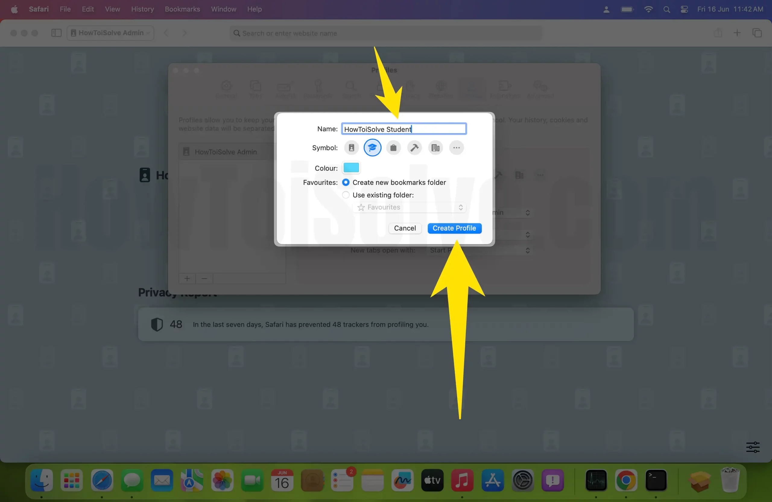 Create a New Profile in Safari Mac