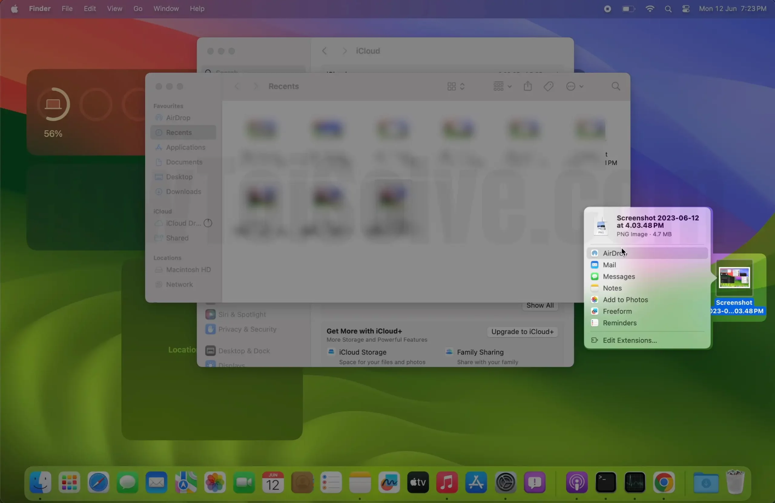 Disable Collaborate or Send copy option under Share option in Mac