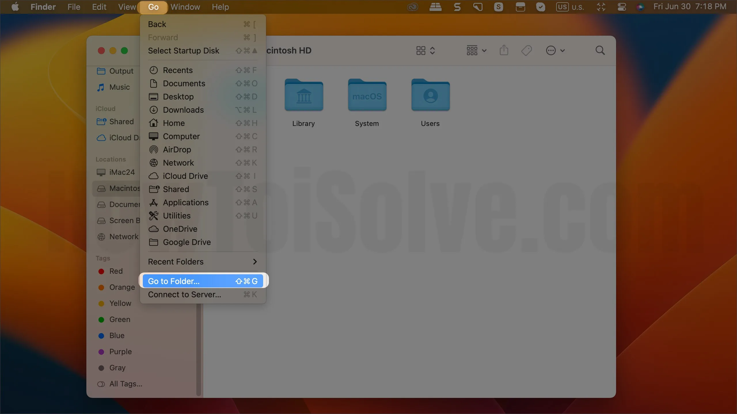 Go to Folder to Open Screensaver Folder on Mac