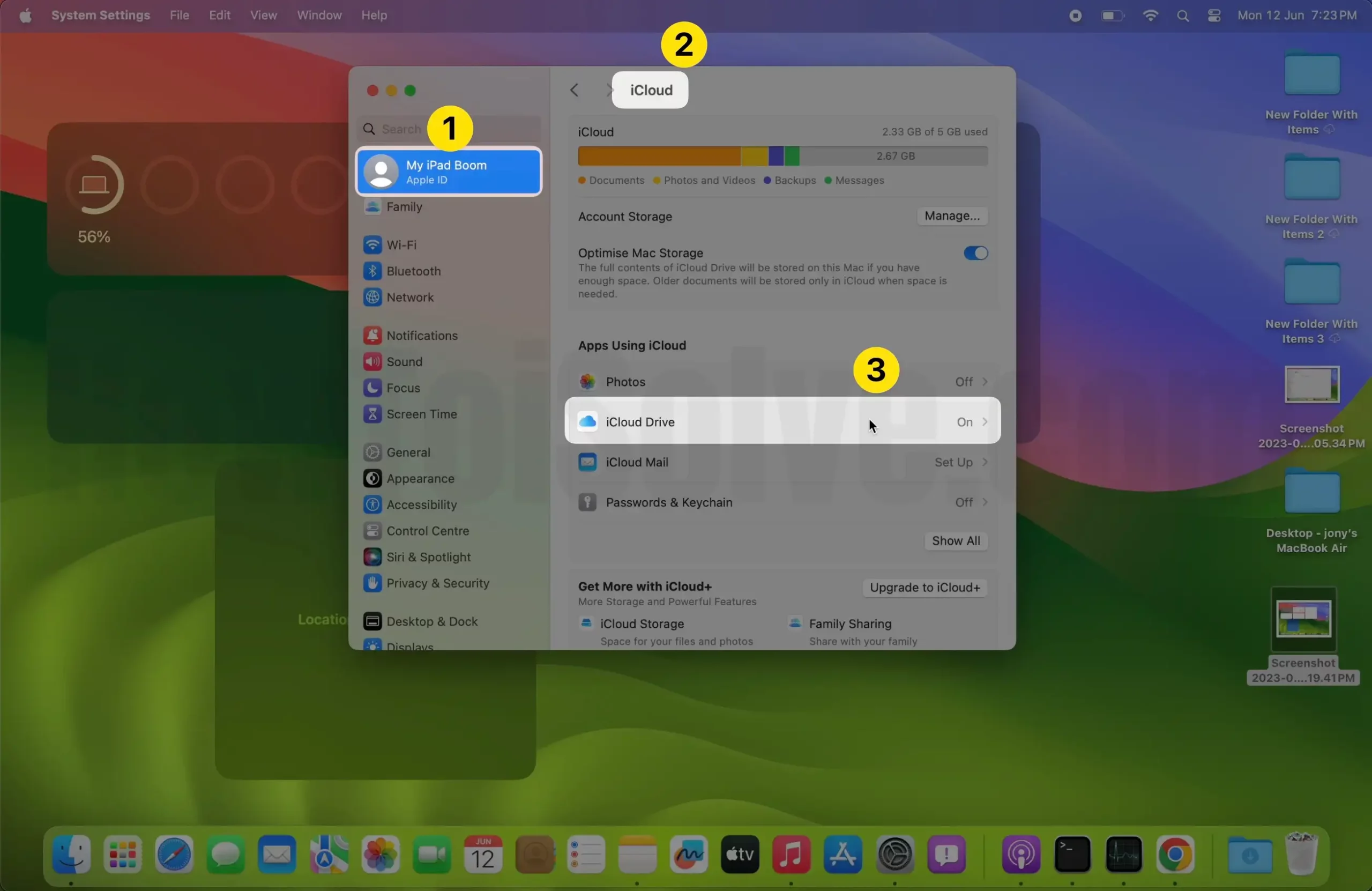 Turn off icloud for Desktop and Documents folder on Mac