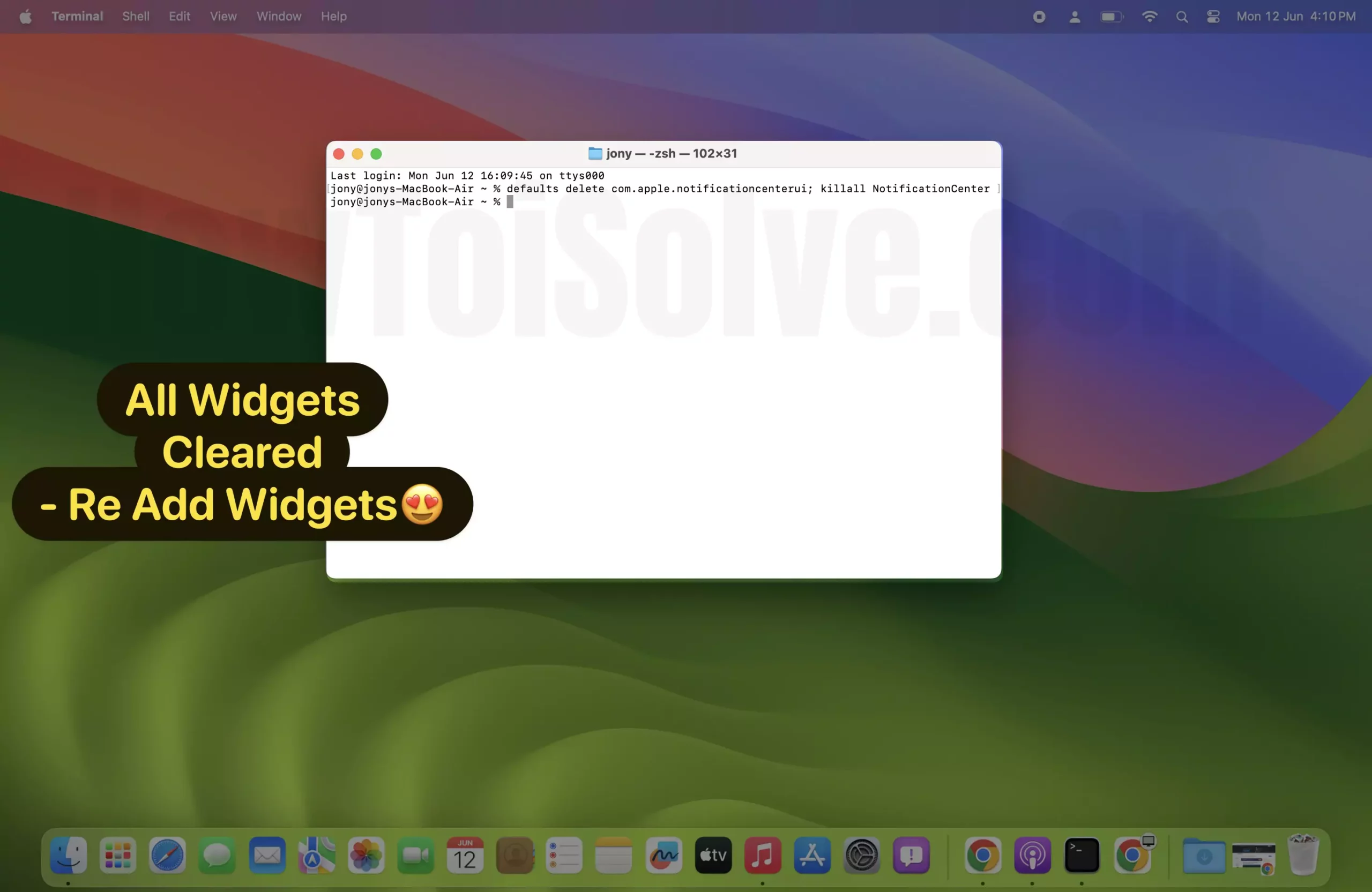 all widgets removed from mac desktop