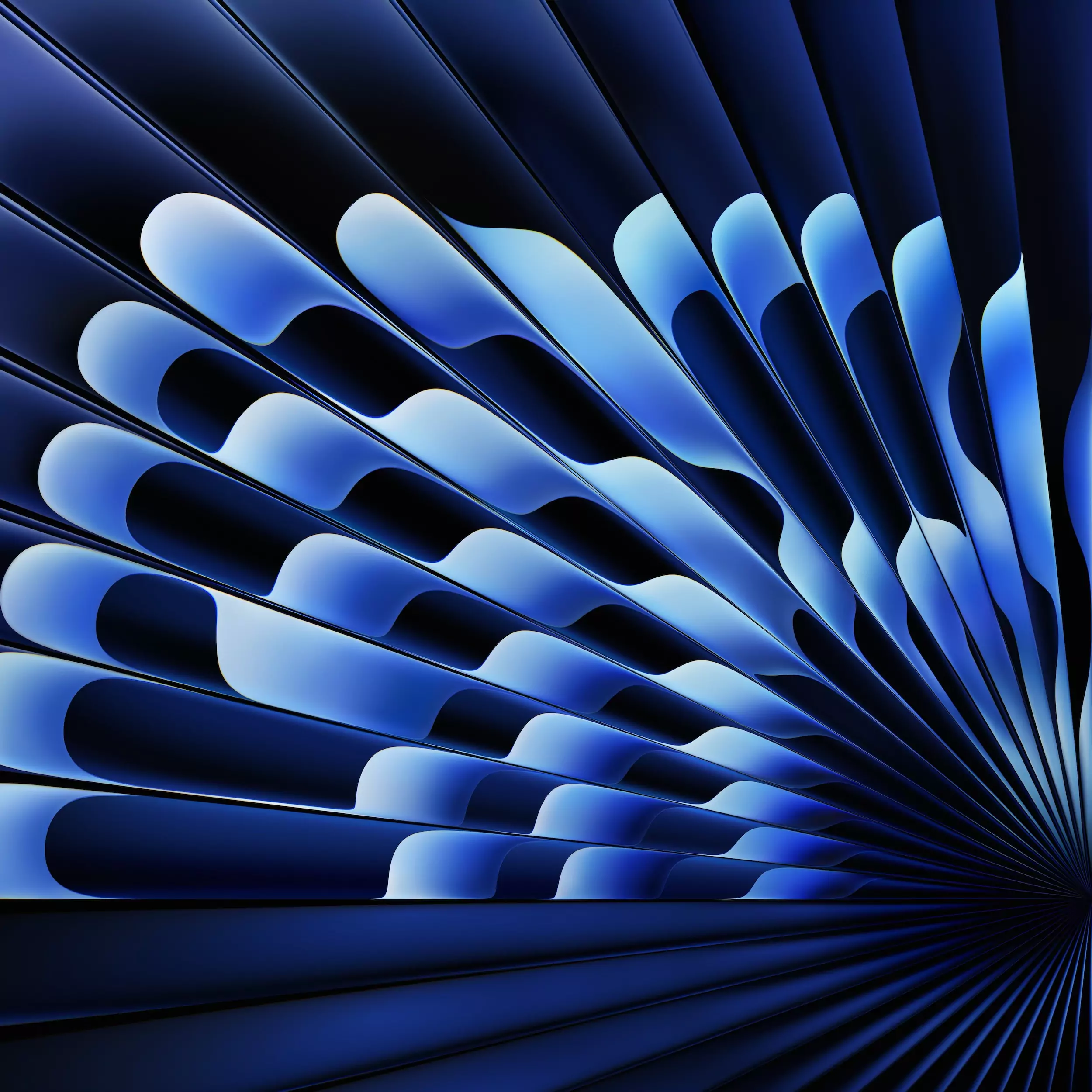 macOS Sonoma Radial Blue Wallpaper