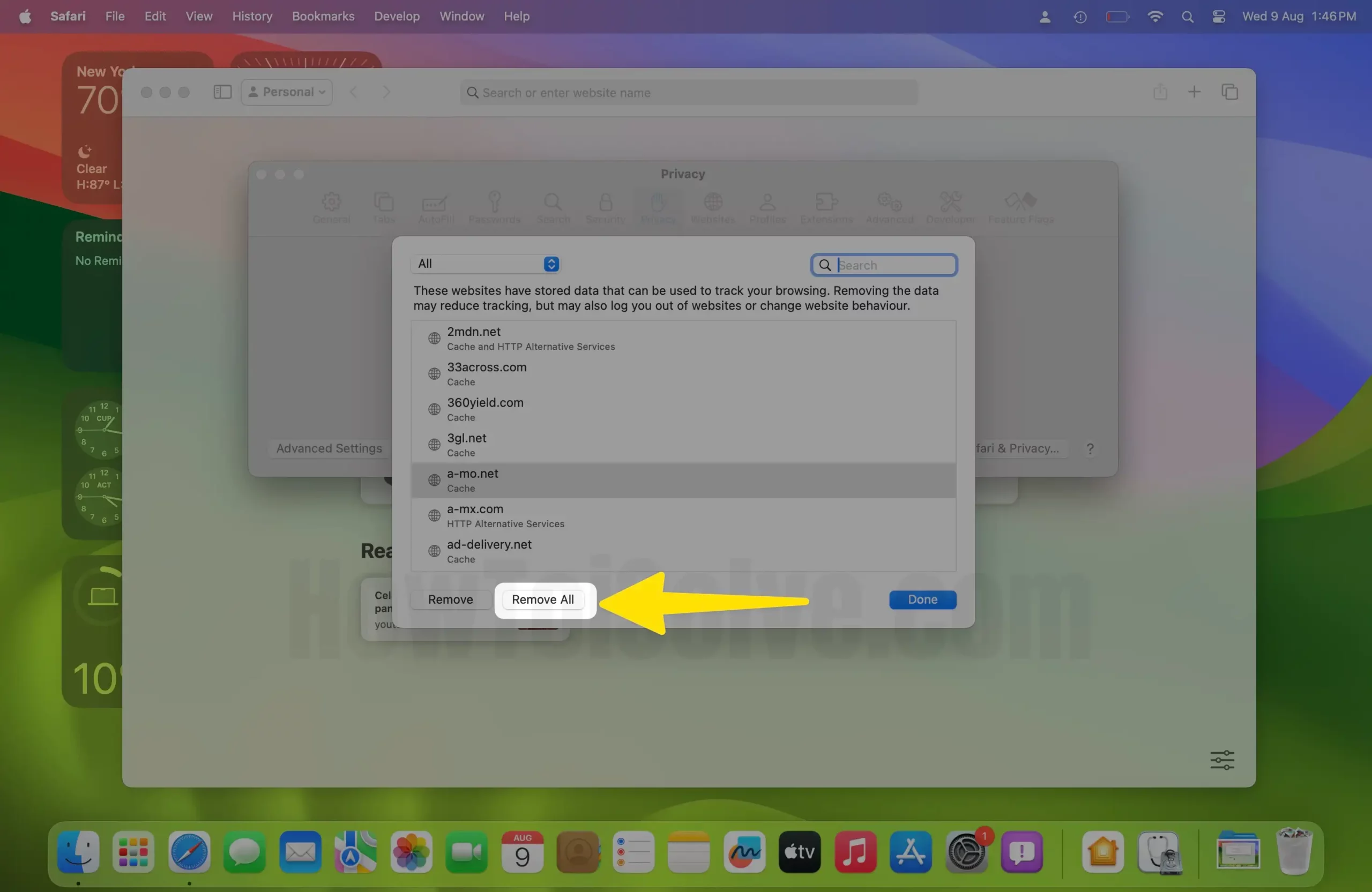 Remove All Website Browsing Data from Safari Mac